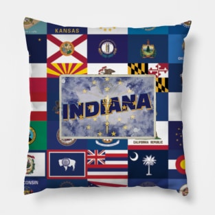 Indiana vintage style retro souvenir Pillow