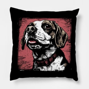 Retro Art Beagle Dog Lover Pillow