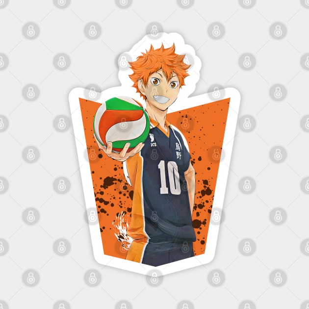 Haikyuu!!: Shoyo Hinata - Ink Design(Colored) Magnet by InalZ