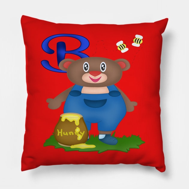 B is for Bear Pillow by LoraineLoves