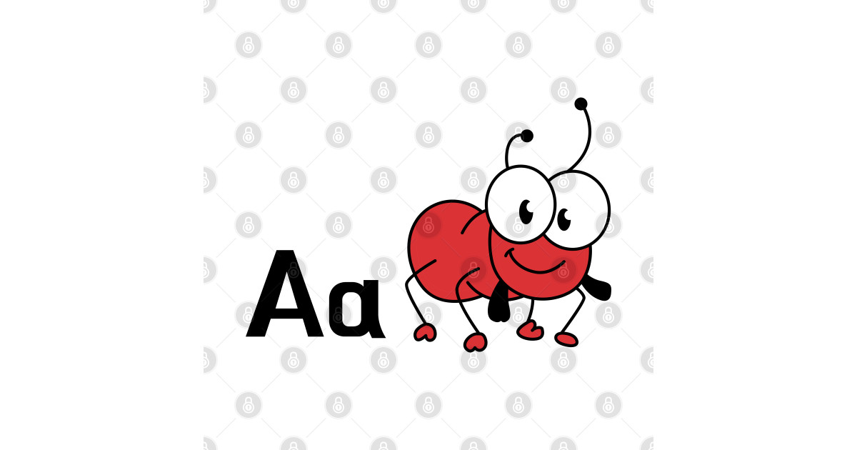 The Letter A for Ant Alphabet uppercase and lowercase A letter Design ...