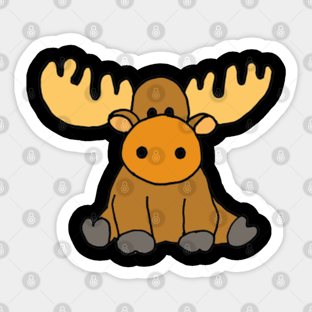 Cute Baby Moose Cartoon Moose Sticker Teepublic Uk