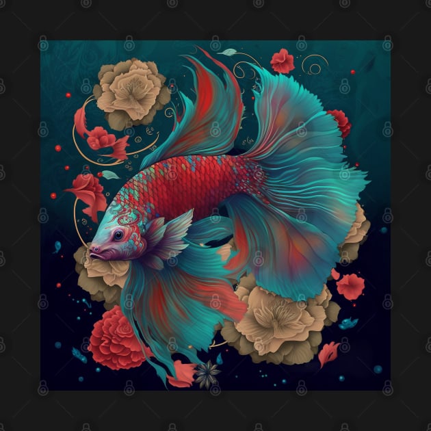 Floral Bettafish by BloodRubyz