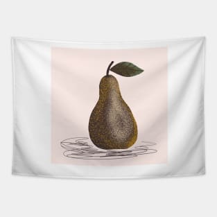 Study of still life pear and leaf in digital shading Tapestry