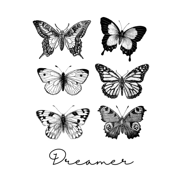 Butterflies butterfly Dreamer by Tip Top Tee's