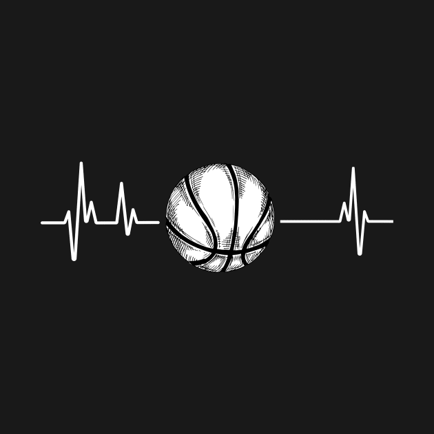 Basketball Heartbeat Shirt by ONEWORDSHIRT