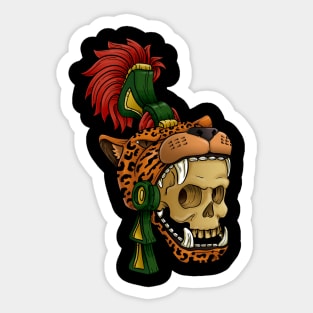 Mayan Jaguar Warrior Skull design' Sticker