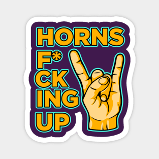 Horns f*cking up hand rock and roll vintage art Magnet