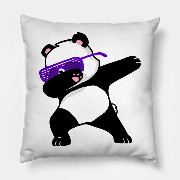 Dabbing Panda Funny Shirt Dab Hip Hop Pillow by vo_maria