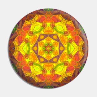 Mosaic Mandala Flower Pink Purple and Yellow Pin