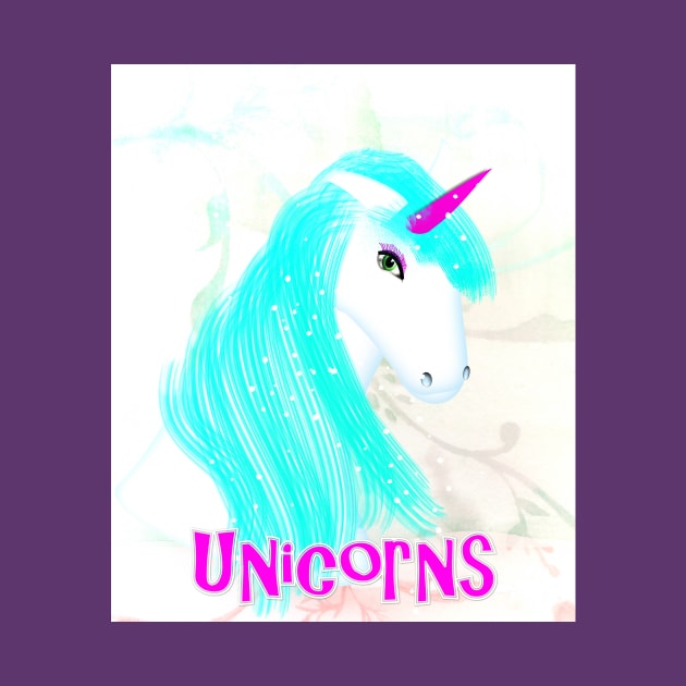 Unicorn Fantasy Mythical Creatures Cute Girly Graphic by Flissitations