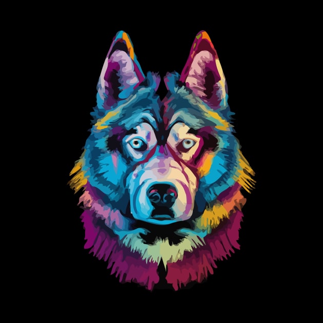 Alaskan Malamute Colorful Artwork by Furrban