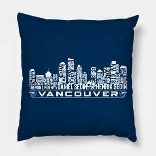 Vancouver Hockey Team All Time Legends, Vancouver City Skyline Pillow