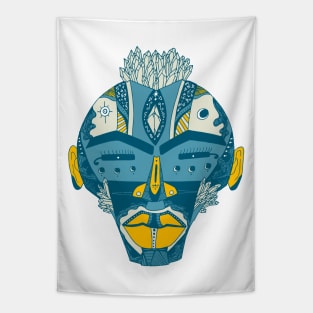 Retro Wave African Mask 4 Tapestry