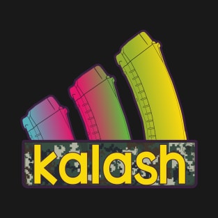 Colorful Kalash three AK assault rifle magazines T-Shirt