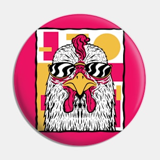 Funky Chicken Illustration Pin
