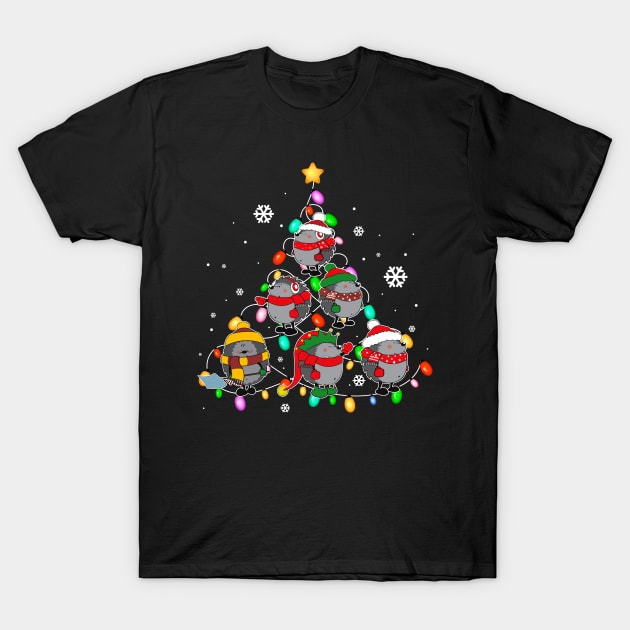 Santa Hedgehog Christmas Tree Funny Hedgehog Christmas Light T-Shirt Santa Hedgehog Christmas Tree Funny Hedgehog Christmas Light T-Shirt
