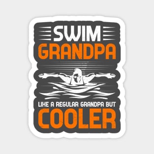 Swim Grandpa - Bold Black & White Design Magnet