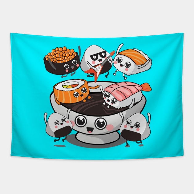 Sushi Rock!!! Tapestry by Plushism