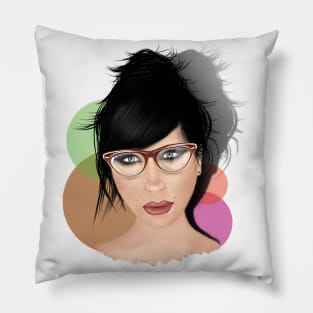 Beautiful girl with glasses Pillow