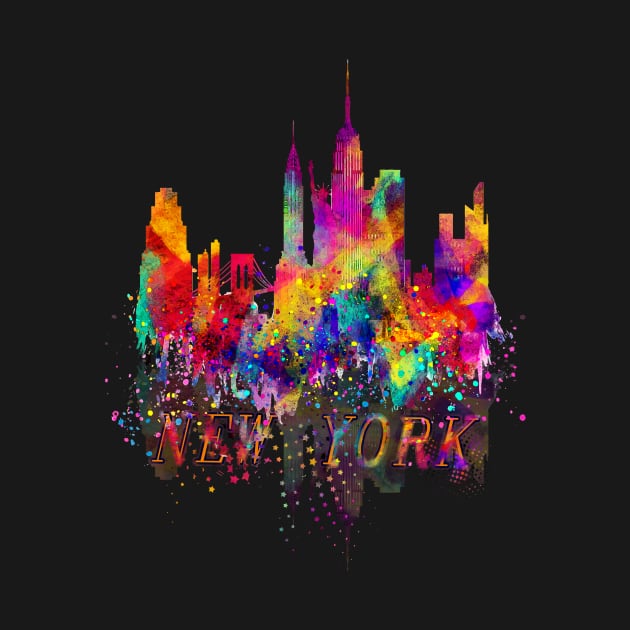 New york skyline colorful souvenir by MarrinerAlex