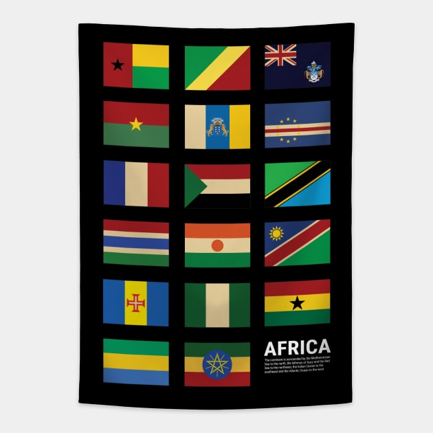 Africa Country Flags Set Tapestry by KewaleeTee