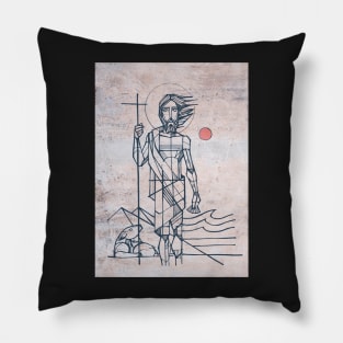 Hand drawn illustration of saint john the baptist Pillow