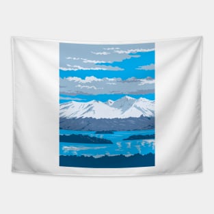 Chigmit Mountains in Lake Clark National Park in Alaska WPA Poster Art Tapestry