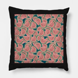 Watermelon Dream  | Deep Green and Fresh Pink Pattern | Layered Watermelon Confetti Design Pillow