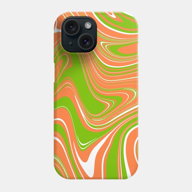 Orange Red Green Colors Marble Pattern Swirl Design Abstract Art Background Phone Case by anijnas