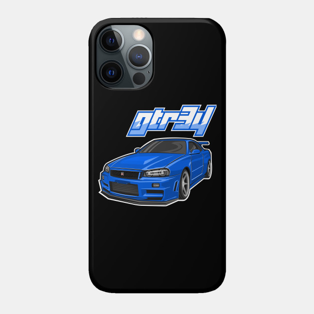 Blue Gtr34 Car Gtr R34 Phone Case Teepublic Blue Gtr34 Car Gtr R34 Phone Case Teepublic