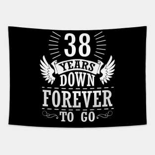 38 Years Down Forever To Go Happy Wedding Marry Anniversary Memory Since 1982 Tapestry