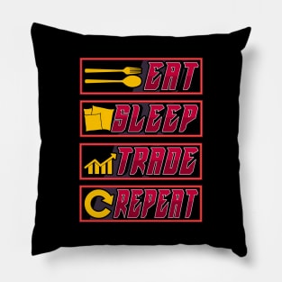 Funny Eat Sleep Trade Repeat Investors Pillow