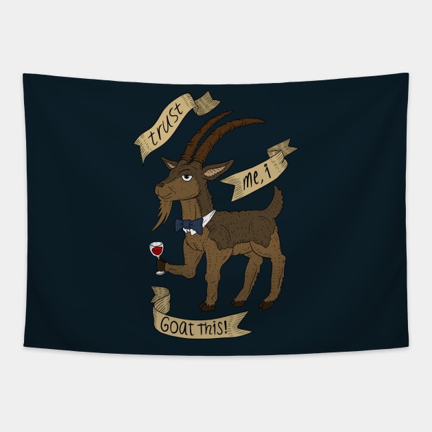 trust me i goat this, confident goats. Tapestry by JJadx