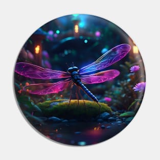 Neon Dragonfly Pin