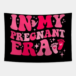 In My Pregnant Era Pregnancy New Mom Groovy Mother's Day Tapestry