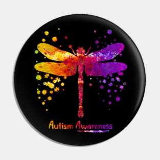 Dragonfly Autism Awareness Color Pin