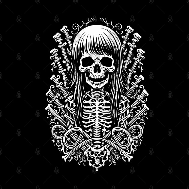 Long Haired Skeleton by DeathAnarchy