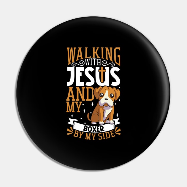 Jesus and dog - Boxer Pin by Modern Medieval Design