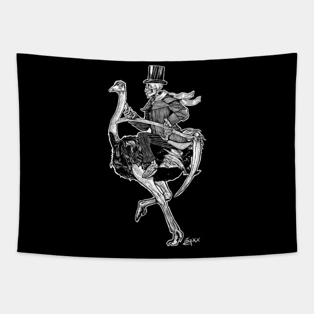 Quarantine Art: Death Rides An Ostrich Tapestry by ZugArt01