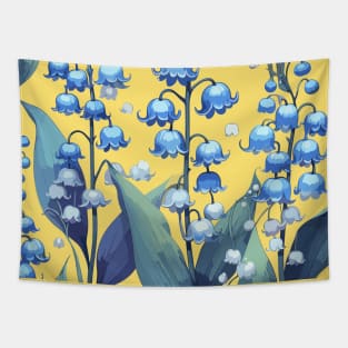 Lily of The Valley on Yellow Tapestry