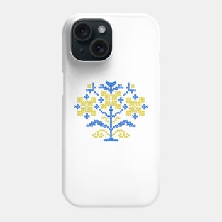 Ukrainian folk embroidery colors of the flag Phone Case