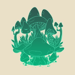 Mushroom Floor Earth Green T-Shirt