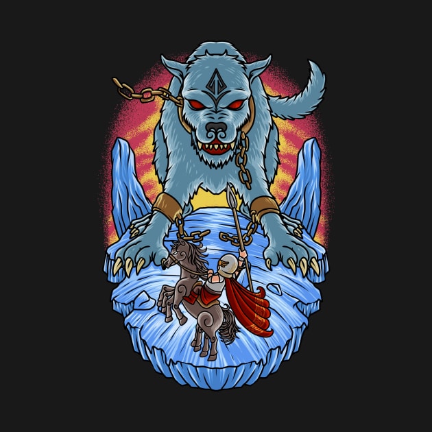 Ragnarok's Clash: Odin and Fenrir in an Epic Battle by Holymayo Tee