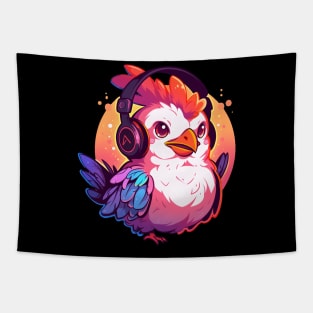 Chicken Headphones Tapestry