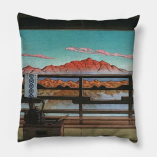 Morning at the Arayu Hot Spring Resort by Kawase Hasui Pillow