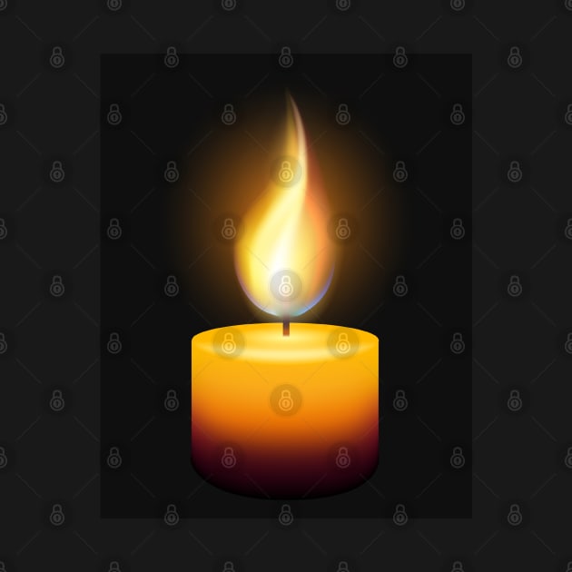 Burning Wax Candle on Black by devaleta