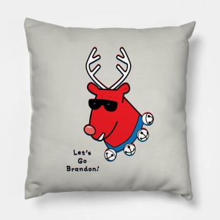 Let's Go Brandon Reindeer Pillow