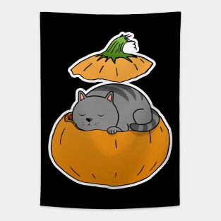 Pumpkin Cat Tapestry