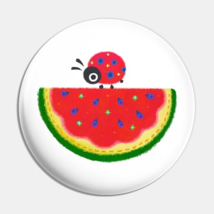watermelon and ladybug Pin